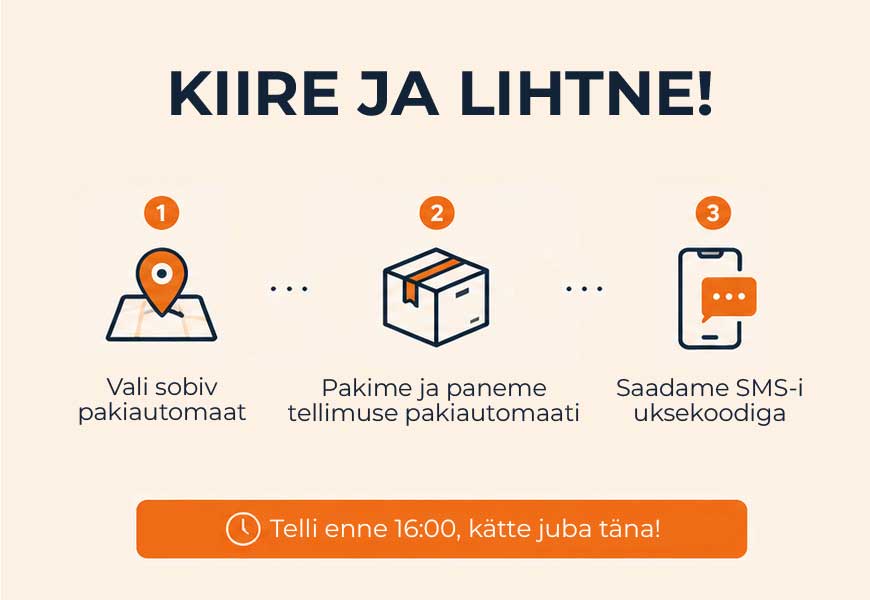 kiire kättesaamine OMNIVA pakiautomaadist