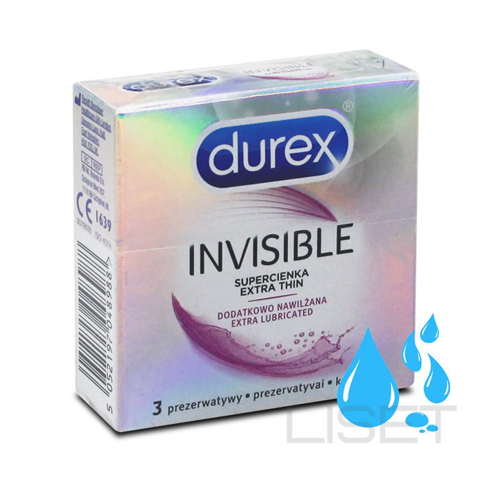 DUREX Invisible Extra Lubricated, 3 tk.