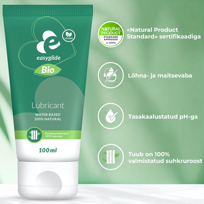 EasyGlide Bio & Natural lõhna- ja maitsevaba veepõhine looduslik libesti 100 ml