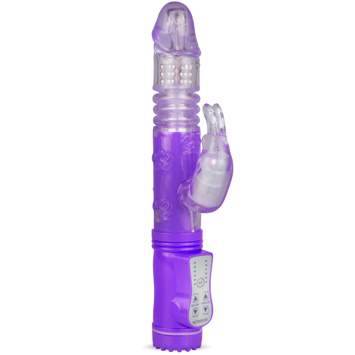 EasyToys Purple Thrusting Rabbit multifunktsionaalne jänkuvibraator tõukefunktsiooni ja kliitoristimulaatoriga