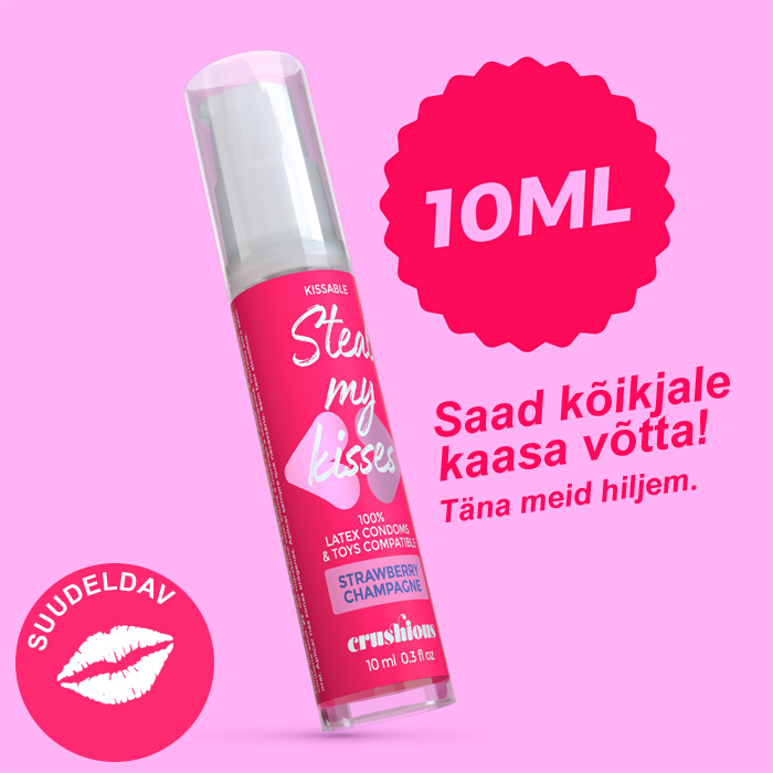 Oraalseksi geel Crushious Steal My Kisses (vahuvein-maasikas), 10 ml.