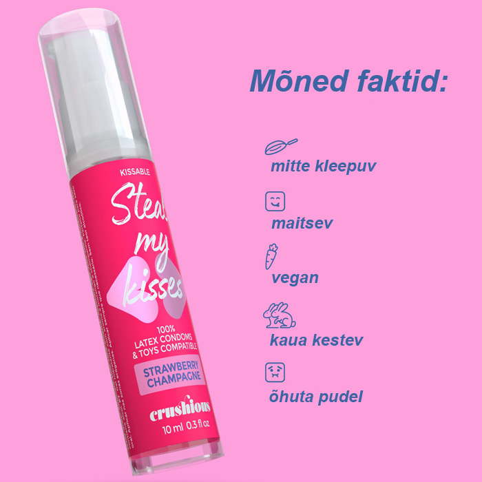 Oraalseksi geel Crushious Steal My Kisses (vahuvein-maasikas), 10 ml. - foto 4