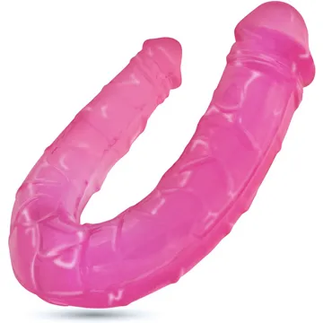 Kahe otsaga U-kujuline dildo CRUSHIOUS Double Trouble, roosa