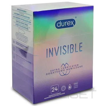 DUREX Invisible Extra Lubricated, 24 tk.