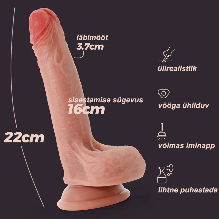 Ülirealistlik dildo CRUSHIOUS INVIKTUS 22 cm 37 cm - foto 9