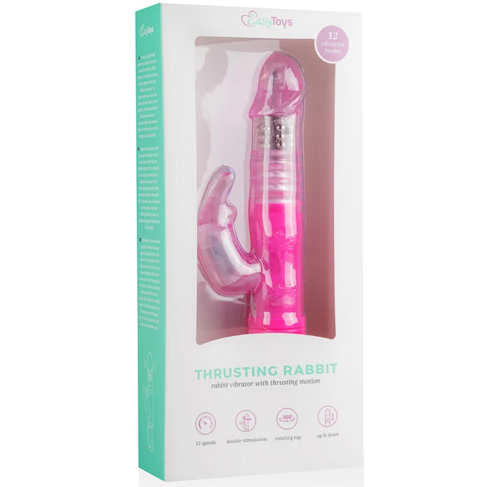 EasyToys Pink Thrusting Rabbit multifunktsionaalne jänkuvibraator tõukefunktsiooni ja kliitoristimulaatoriga - foto 7