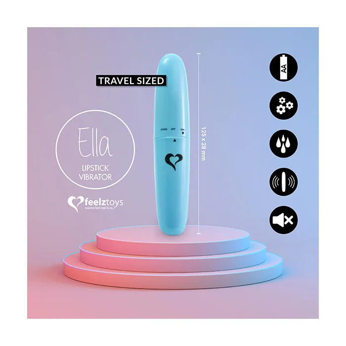 Minivibraator FeelzToys Ella Lipstick 12 cm helesinine - foto 2