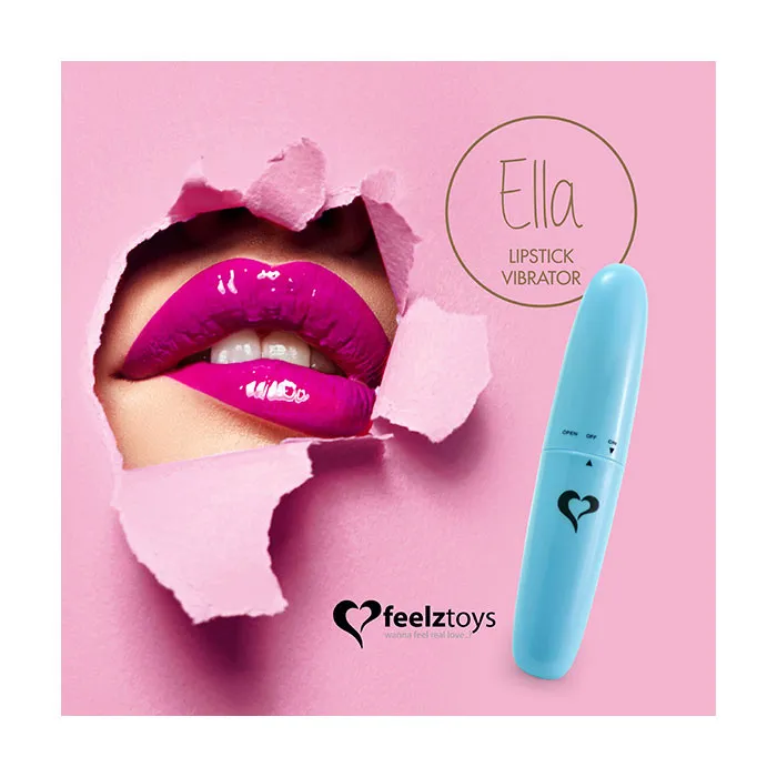 Minivibraator FeelzToys Ella Lipstick 12 cm helesinine - foto 4