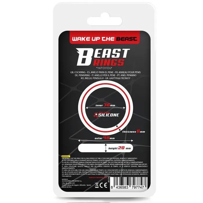 Peeniserõngas Beast Rings Red and Black 36 mm - foto 4